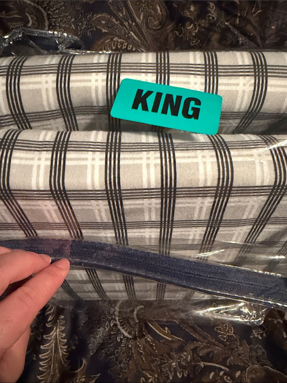 Brooks Brothers Turkish Flannel King Flat Sheet Plaid Cotton brand new